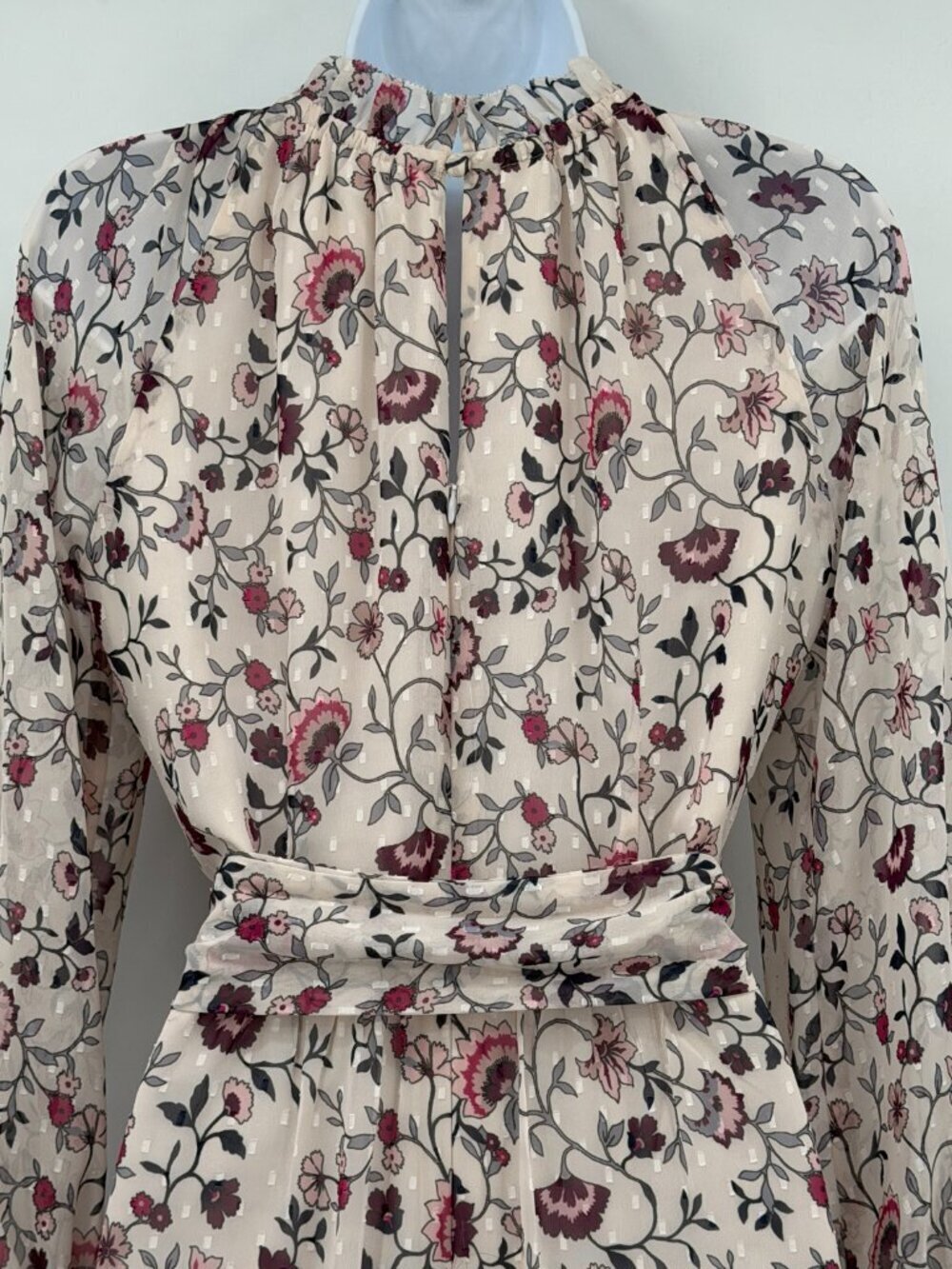 Eliza J Floral Ruffle Mini Cocktail Dress Belted Size 8P - Picture 5 of 12
